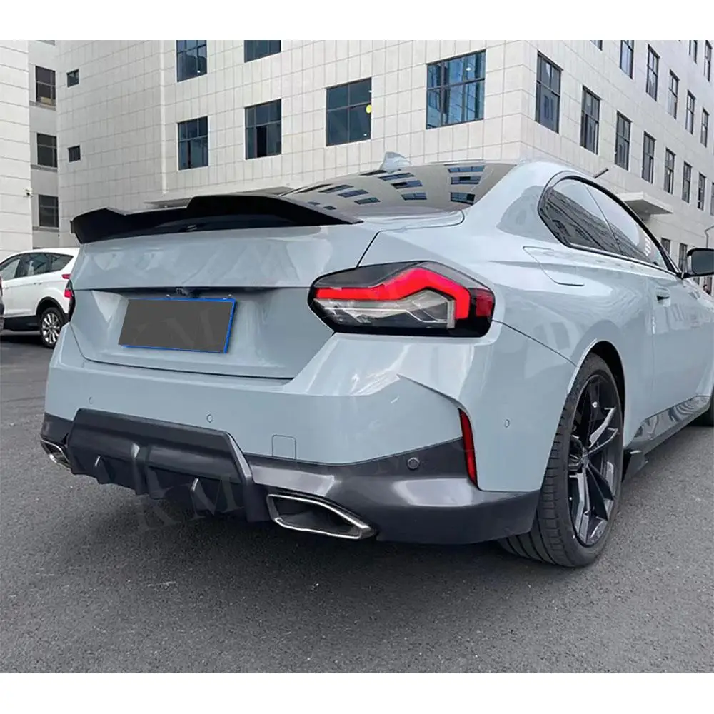 

Gloss Black Rear Bumper Diffuser Set with Exhaust Tips for BMW 2 Series G42 M-Sport Coupe 2021 + Car Bumper Accessories