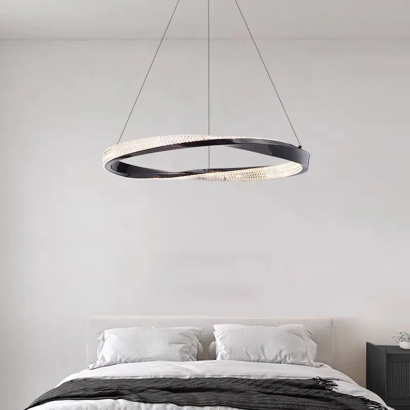 Plafonnier LED suspendu au design moderne, éclairage d'intérieur, luminaire décoratif de plafond, idéal pour un salon ou des escaliers