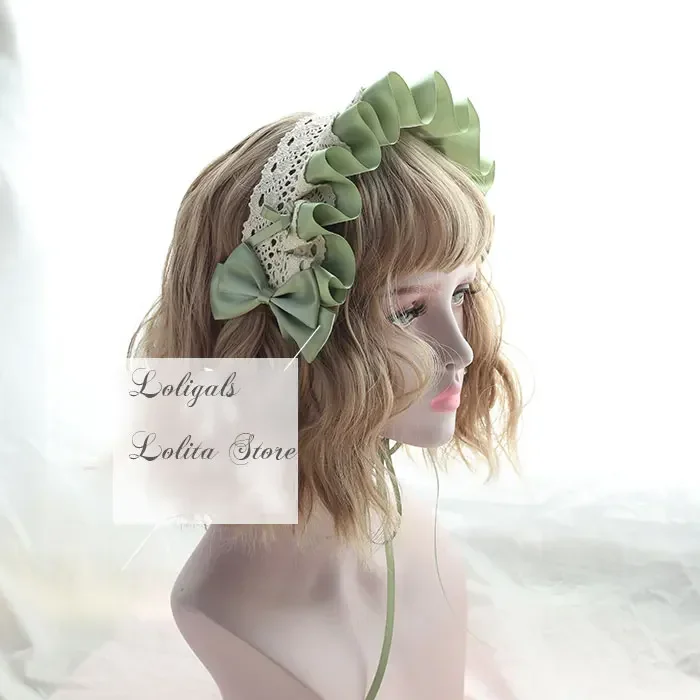 Sweet Ruffled Lolita Bonnet Lace Trimmed Headband