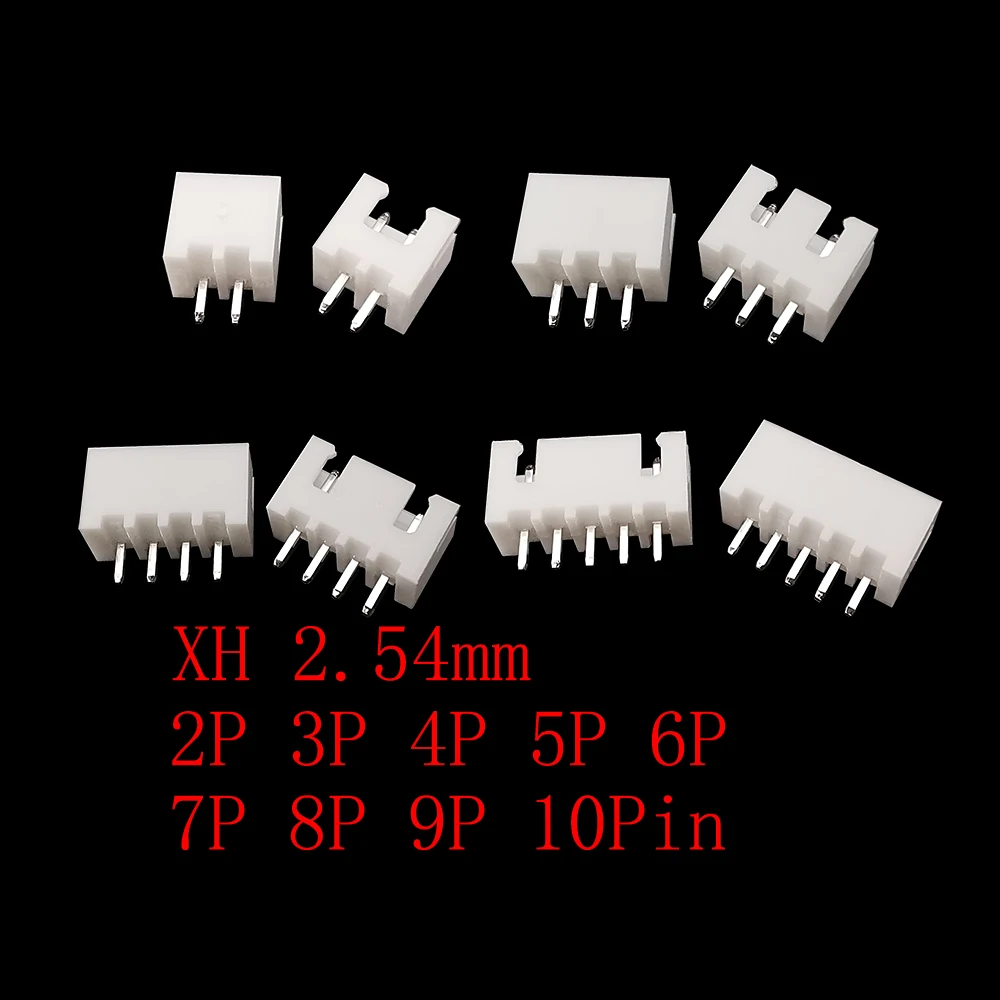 50/100Pcs JST XH2.54 Terminals Plastic Shell Male Plug 2P 3P 4P 5P 6P 7P 8P 10Pin XH 2.54mm Pitch Housing Header Wire Connector