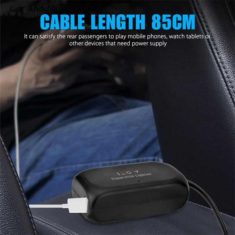 【*****】3 Socket Car Splitter Dual USB LED Car Fast Charger 120W 12V 24V Car Charger Adapter For IPhone GPS Dashcam view 6