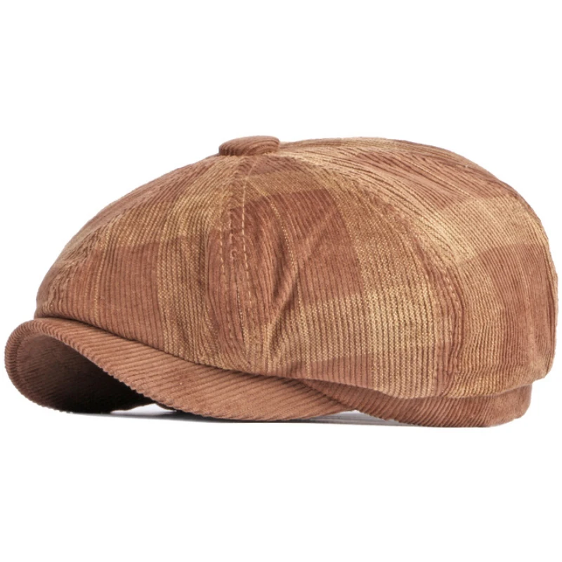 Berets Spring Autumn Men Women Cap Male Female Artist Painter Beret Hat Ivy Flat Beret Cap Plaid Octagonal Newsboy Cap golf hat