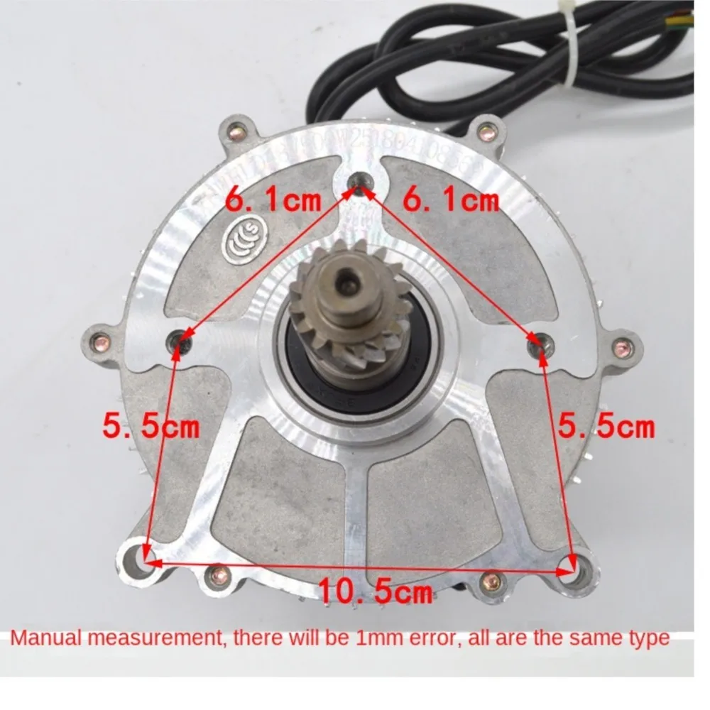 電気三輪車,5穴16歯差動モーター,48/60V,650/800/1000W,銅コア