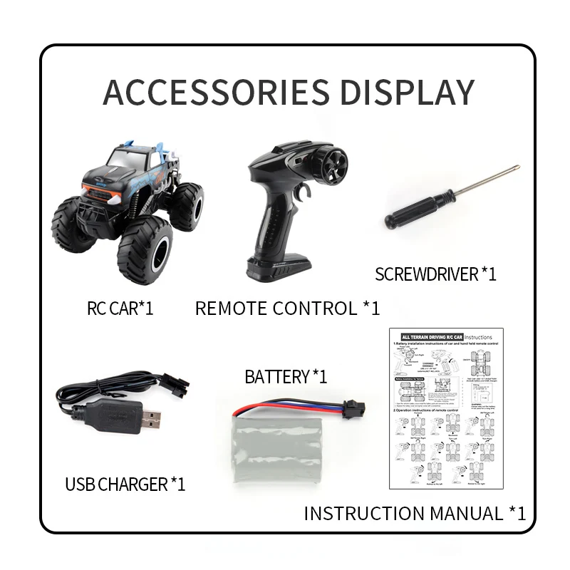 รีโมทคอนโทรลใหม่รถ 1:16 สะเทินน้ําสะเทินบกสองในหนึ่งรถ 360 องศาหมุนสีแดงสีฟ้าควบคุมรถบรรทุกสําหรับเด็กของขวัญของเล่น