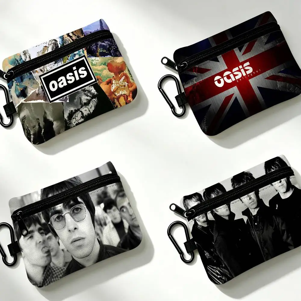 The Band O-Oasis Oxford Fabric Mini Coin Wallet Smooth Zipper Hanging Design Multi-use Small Storage Bag For Travel