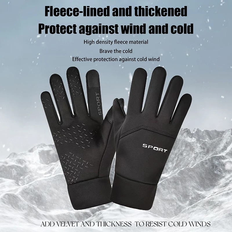 Guantes de ciclismo impermeables para hombre, manoplas deportivas antideslizantes con pantalla táctil, resistentes al viento, térmicas, cálidas, para correr, esquí, motocicleta, invierno