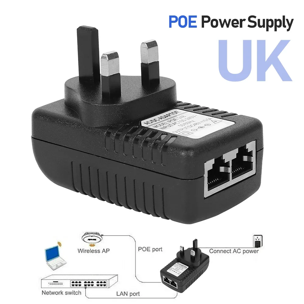 UK Plug Power Adapter Power Supply Plug 48V 0.5A 24W Reusable Power Supply Adapter for Electronic Devices Speaker Wireless Route