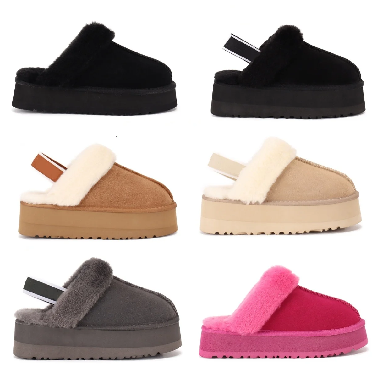 أحذية نسائية شتوية قصيرة متكاملة من الفرو بنعال سميكة للطقس البارد