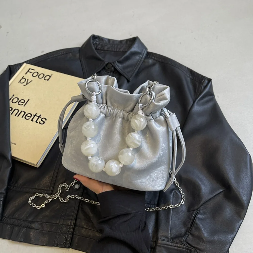 

Сумка на шнурке из бисера в стиле ретро, сумка Hanfu, сумка на плечо, новая сумка в китайском стиле, древний стиль, китайская сумка-ведро из искусственной кожи на каждый день