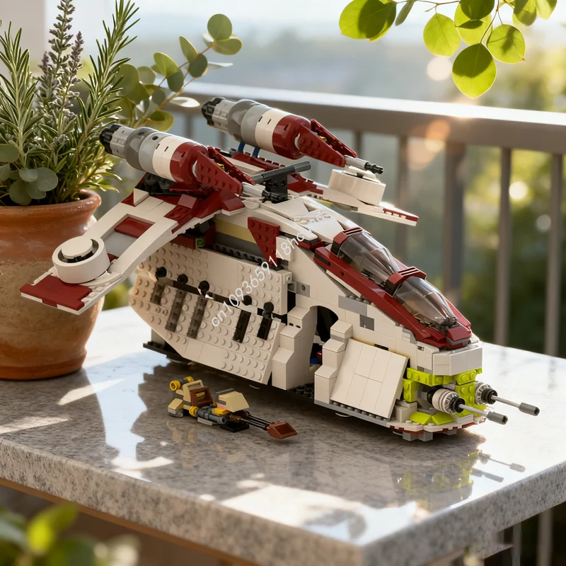 

907 шт. MOC Republic Gunship LAAT альтернативная сборка звезды боевая модель строительные игрушки блоки архитектура Рождественский подарок образование