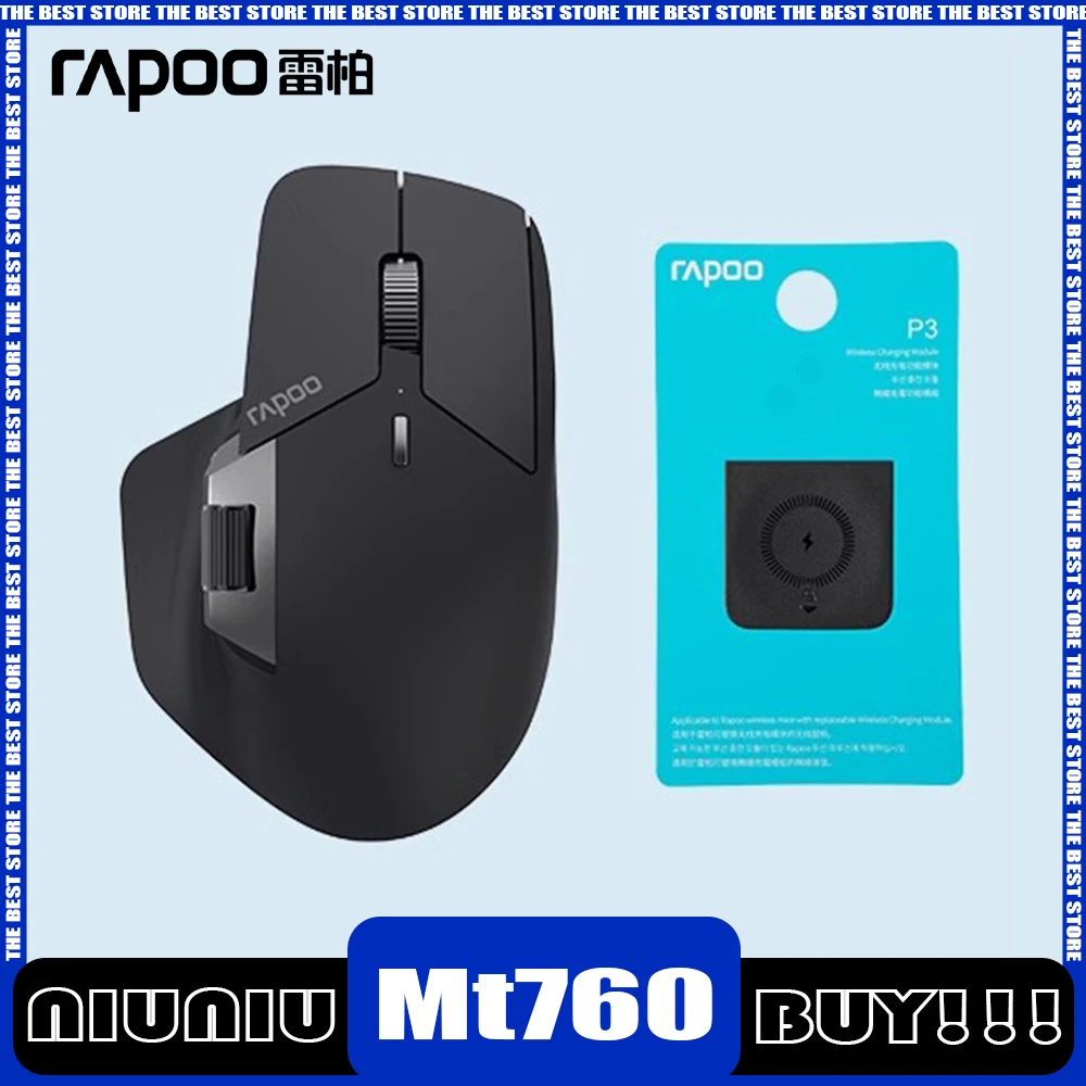 Rapoo Mt760 Mini Mouse Aluminium Alloy Dual Mode Bluetooth Wireless Mouse Lightweight Long Battery Life Ergonomics Pc Gamer Gift