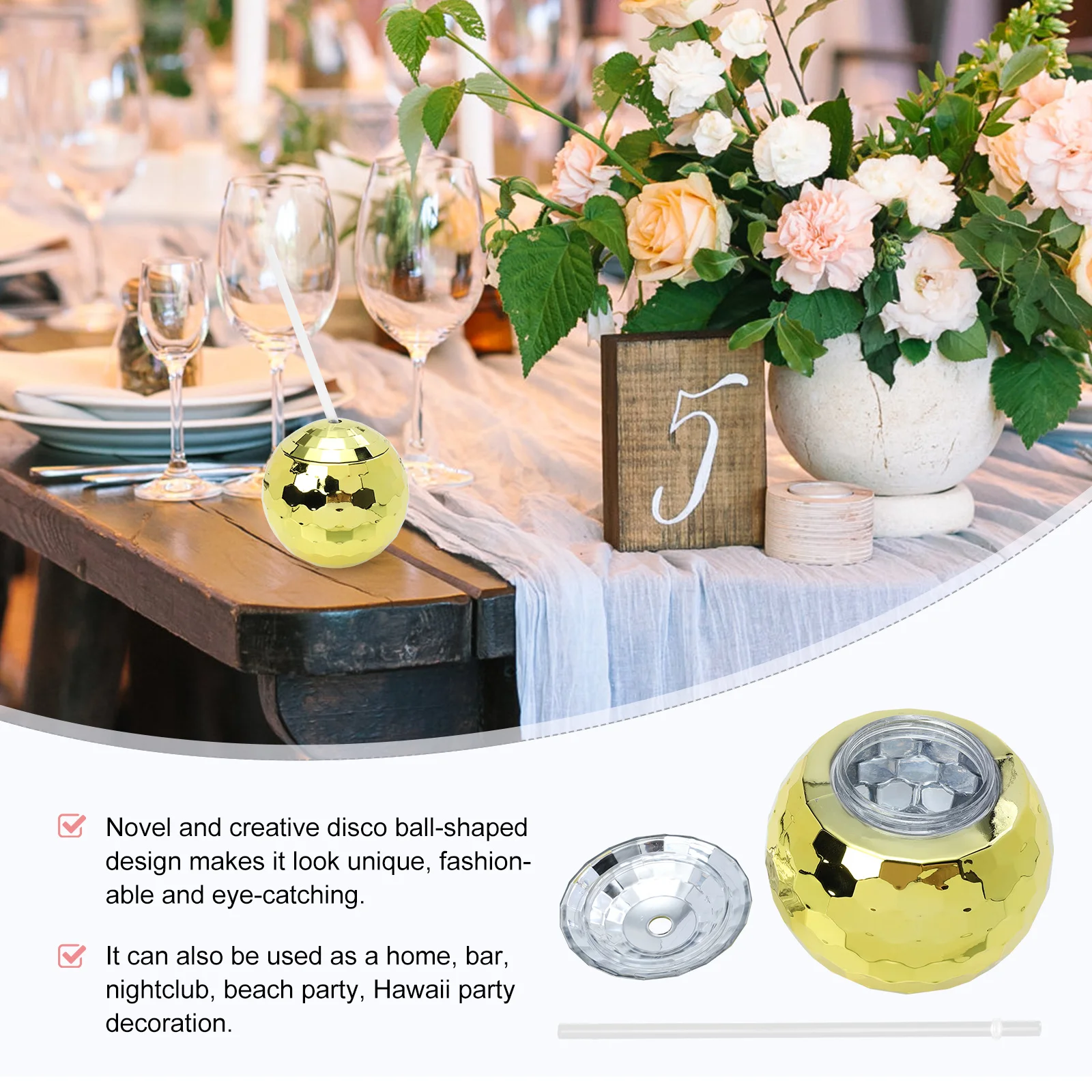 

1Set Flash Cup Premium Plastic Disco Shaped Creative Glittering Design for Wine Cocktail Beverage Bar Nightclub Party