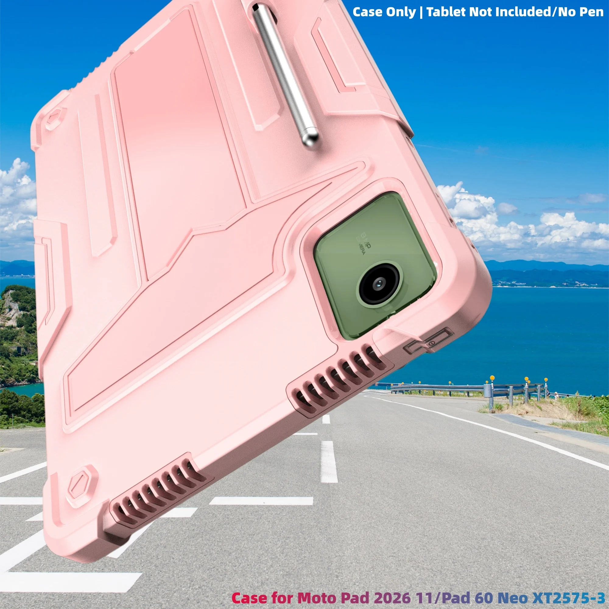 Case for Moto Pad(2026)11 Inch/Pad 60 Neo XT2575-3 Heavy Duty Shockproof Rugged Protective Case Cover with Kickstand/Pen Holder