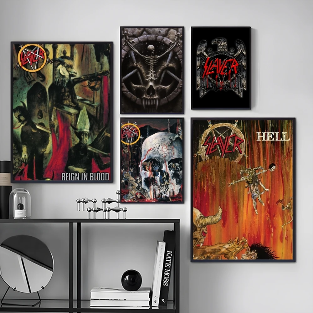 S-Slayer Band Painting Calligraphy Canvas Poster Art for Bedroom Living Room Home Decor Wall Decoration Decals Gift