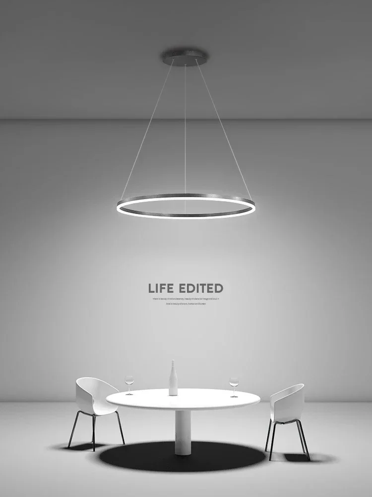 

Chandelier restaurant lamp Nordic designer single head Round White / brown/Golden Minimalist living room