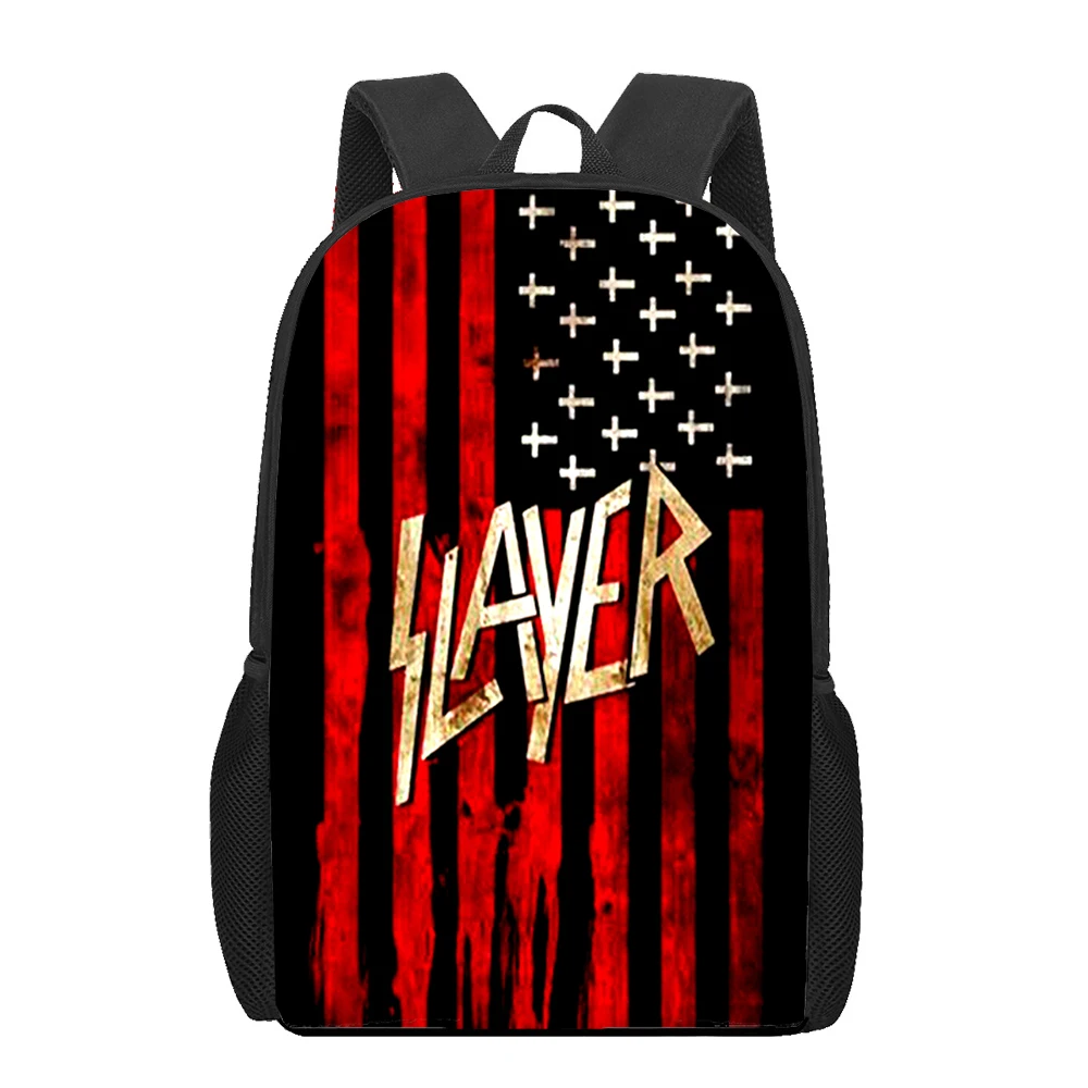 

Slayer Thrash Metal Backpack For Girls Primary Students Pattern School Bags For Children Book Bag Casual Bagpack Bag Pack