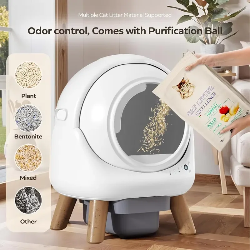 Smart Automatic Cat Feeder with App Control Self Cleaning Waterproof Design Eco Friendly Plastic Double Safety Protection for