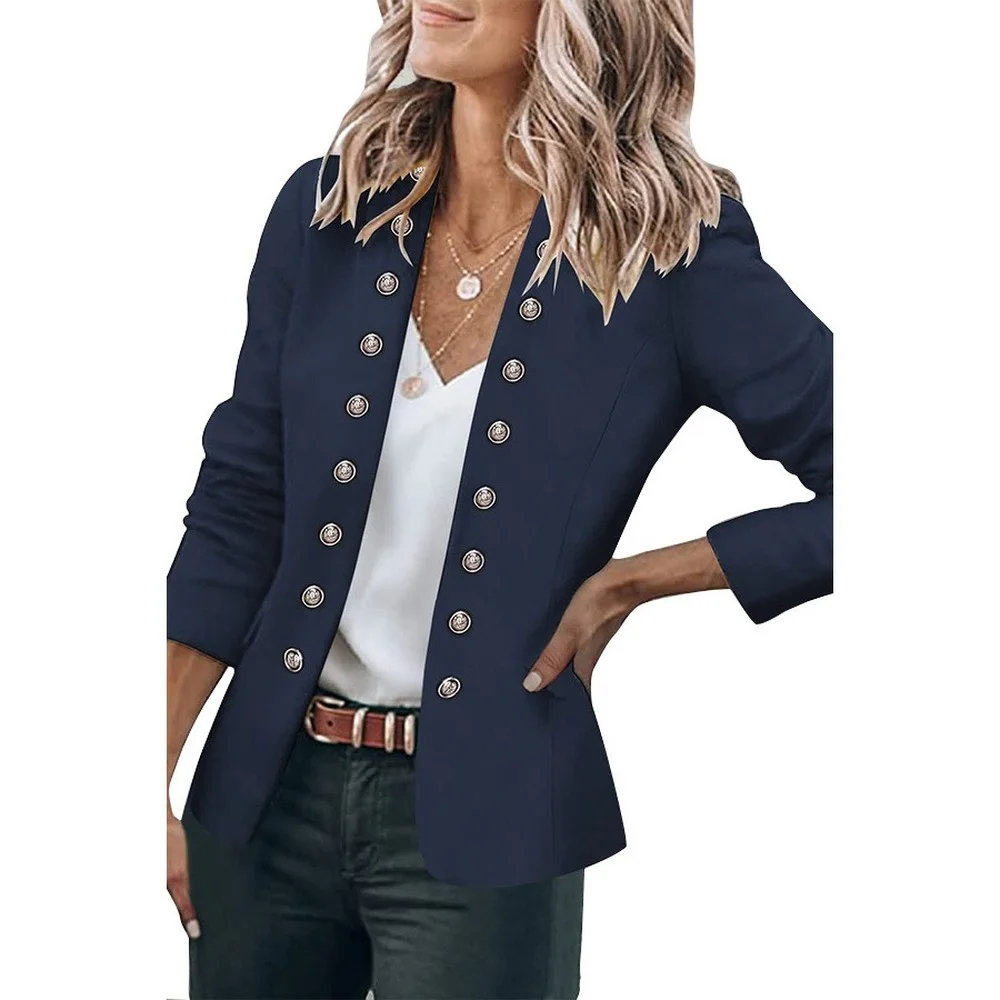 Office Lady Blazer for Woman Solid button Long Sleeves Cardigan Suit Jacket Casual Korean OL Outerwear Spring Clothes Women 2023