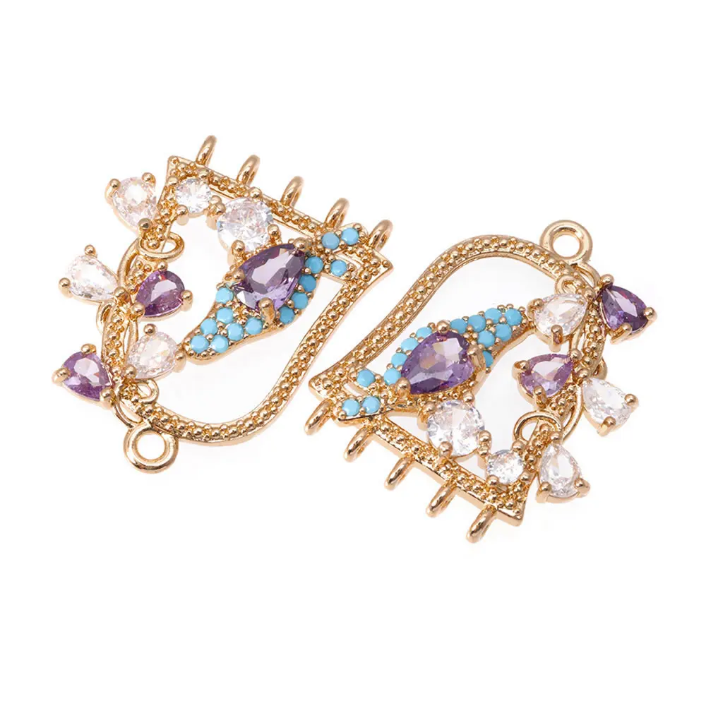 High Quality 18K Gold Color Brass and Zircon More Style Earrings Connect Charms Pendants Jewelry Making Diy Findings Accessories