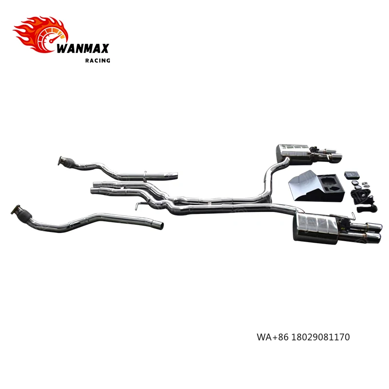 

For Q5 SQ5 3.0T V6 (2018-2023) Valvetronic Exhaust System, High Performance Stainless Steel Catback with Remote Control