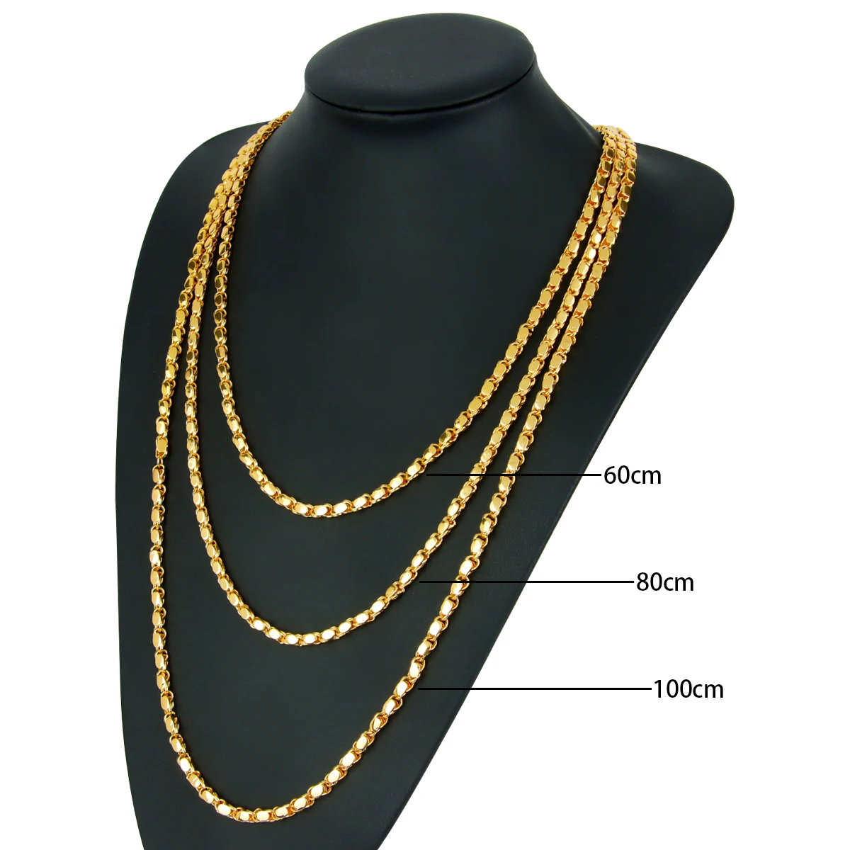 Dubai Mode Lange Halskette 21k Vergoldet 60/80/100cm Türkische Braut Vintage Ketten Schmuck Arabischer Hochzeitsschmuck für Frauen – Detail 3