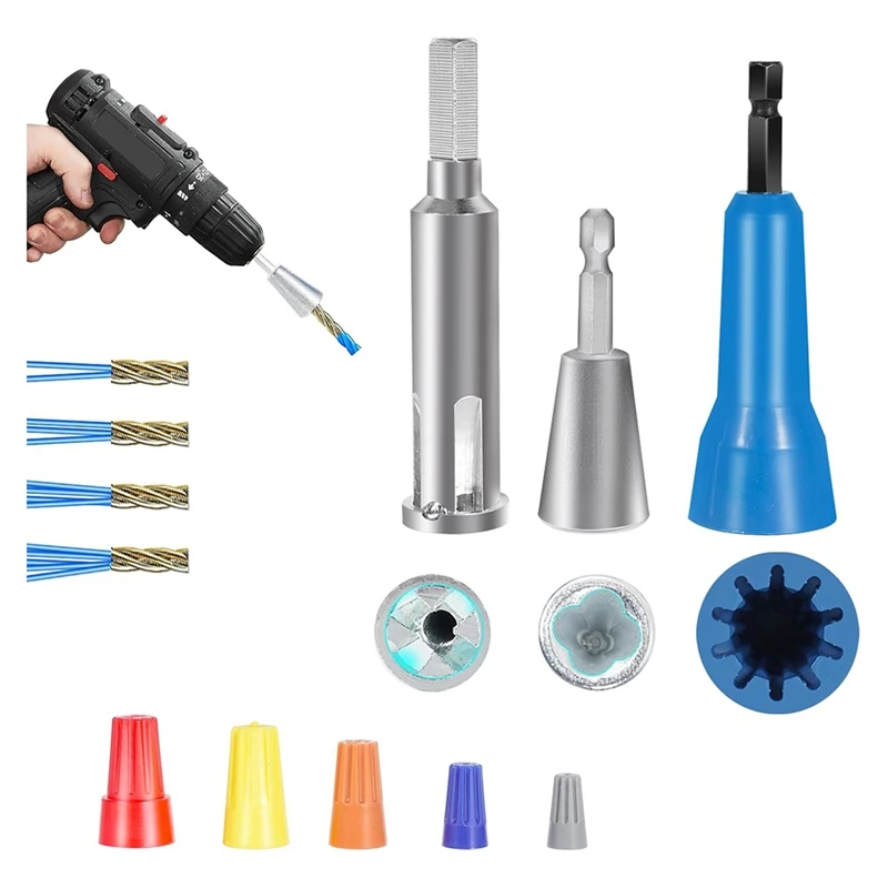 For Drills Wire Stripper Tool Connector Driver With 1/4 Inch Chuck Cable Quick Stripping And Twisting Tool