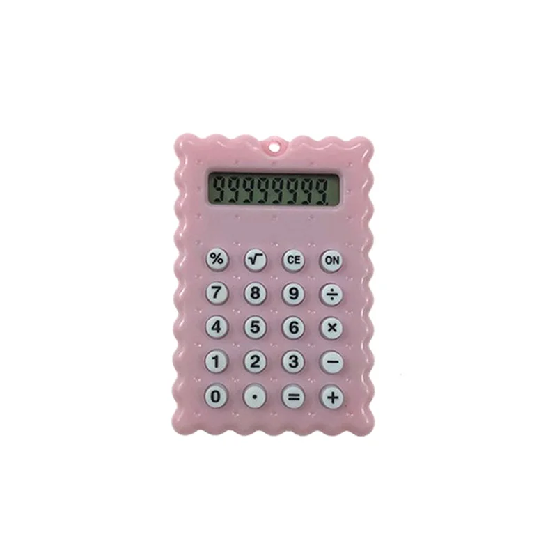 Calcolatrice a forma di biscotto Kawaii calcolatrice portatile studenti Mini calcolatrice per esami tascabili contatore a 8 cifre forniture per ufficio scolastico