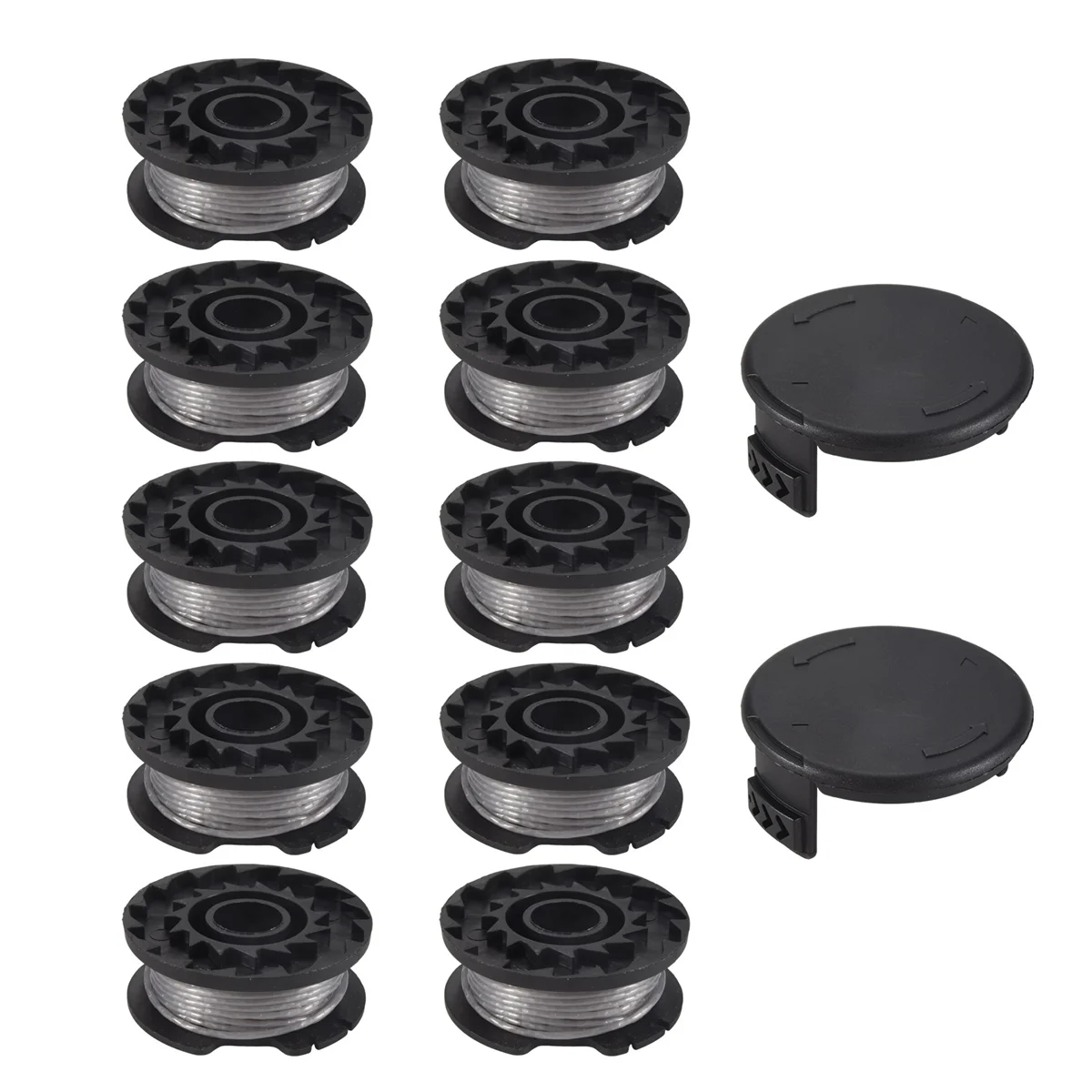 DTA5 F016800385 Replacement Auto Feed Spool Line String Trimmer Lawn Mower Thread Spool for  EasyGrassCut(10Spool+2Cap)