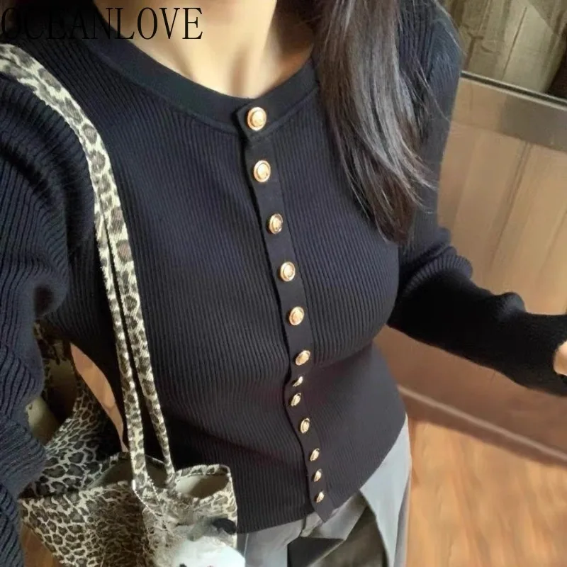 

Осенне-зимняя одежда: женские свитера, однотонные, универсальные, в винтажном корейском стиле, элегантные короткие пуловеры.