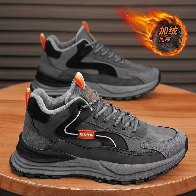

Men's Fleece Lined Warm Waterproof Anti-Slip Work Safety Thick Sole Sports Shoes Wear Resistant Slip Resistant Comfortable