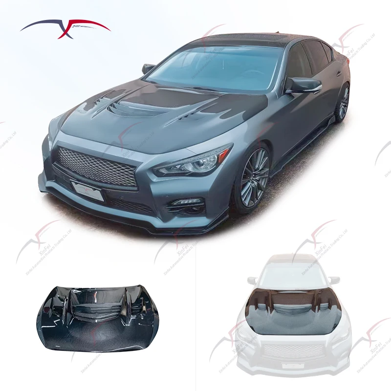 

Car Hood Modification Carbon Fiber Hood Suitable for Q50 Body Kit Upgrade Decorative Accessories