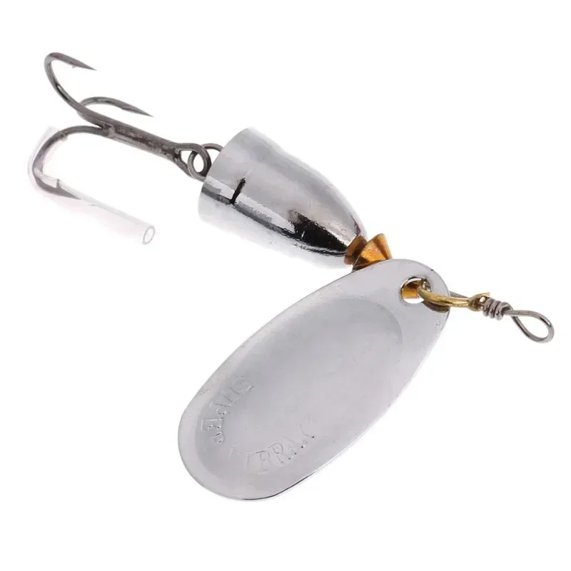 Spoon Shaped Sequin Rotating Spinner Metal Bait Brass Hard Artificial Spoon Bait Copper Freshwater Trout Fishing Tackle