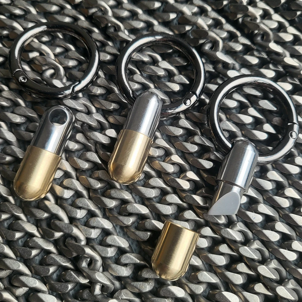 EDC Titanium Alloy Brass Unboxing Cutter Capsule Keyring Tiny Cutting Tool Keychain Box Opener Fashion Keychain