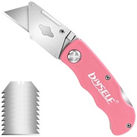 1 Pack Box Cutter Folding Utility Knife, Lightweight Box Cutters Razor Knife and 10 Pieces SK5 Blades