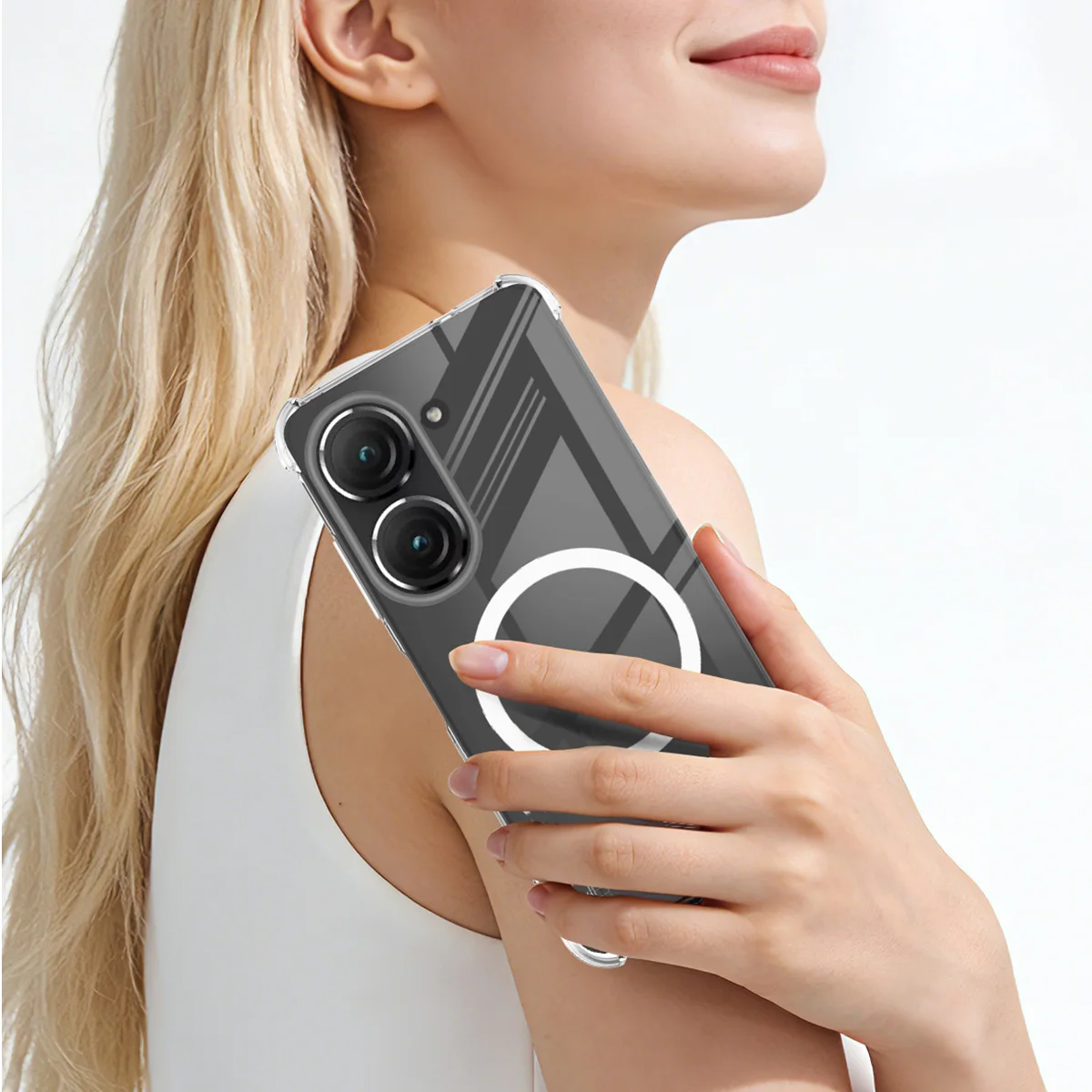 IMAK Odporne na wstrząsy magnetyczne etui do Asus Zenfone 9 10 5G Miękka osłona TPU z poduszką powietrzną — zdjęcie produktu 3