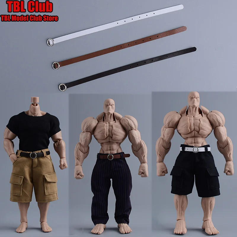1/12 مقياس البني/الأبيض/الأسود مشبك دائري حزام طول حوالي 15 سنتيمتر الملابس الذكور الإكسسوارات لعب لشخصية العمل الجندي 6 بوصة #1