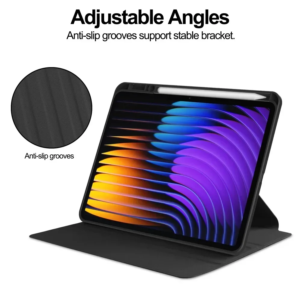 Image 4: Housse de Rotation à 360 degrés pour Xiaomi Pad 7, étui 2024 avec porte-crayon, pour Coque Xiaomi Pad 7 Pro Mi Pad 7, étui pour tablette 11.2 pouces