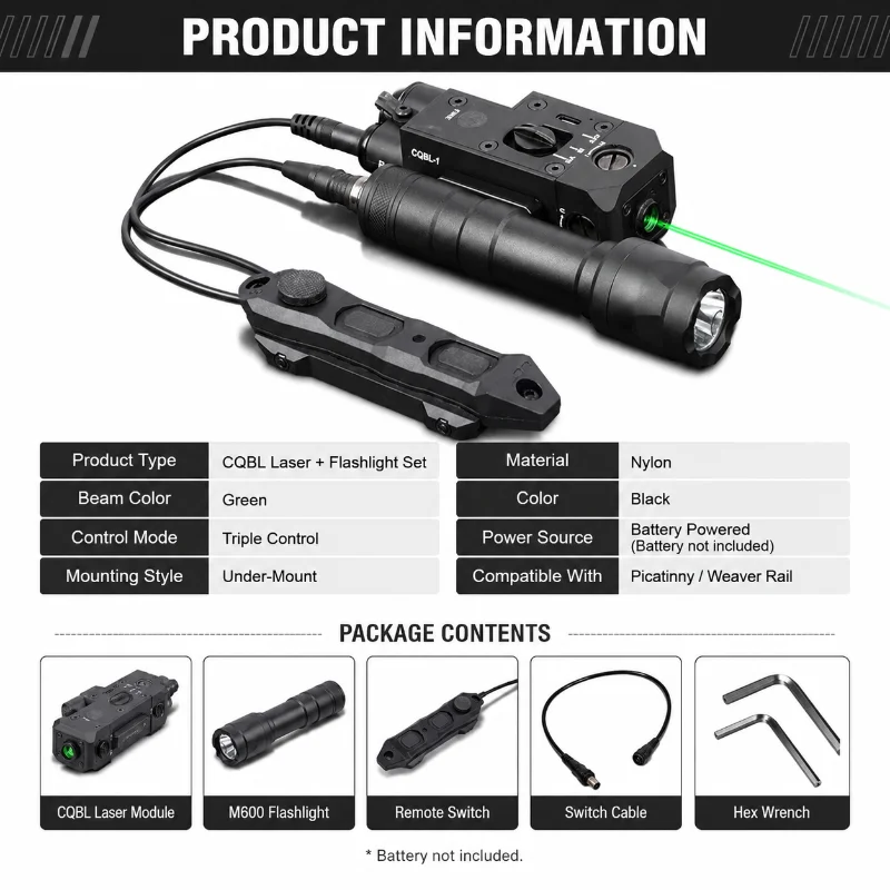 Hobby Modification CQBL Under Mount Sight Controllable Red Position Laser Nylon Model Toy Gear