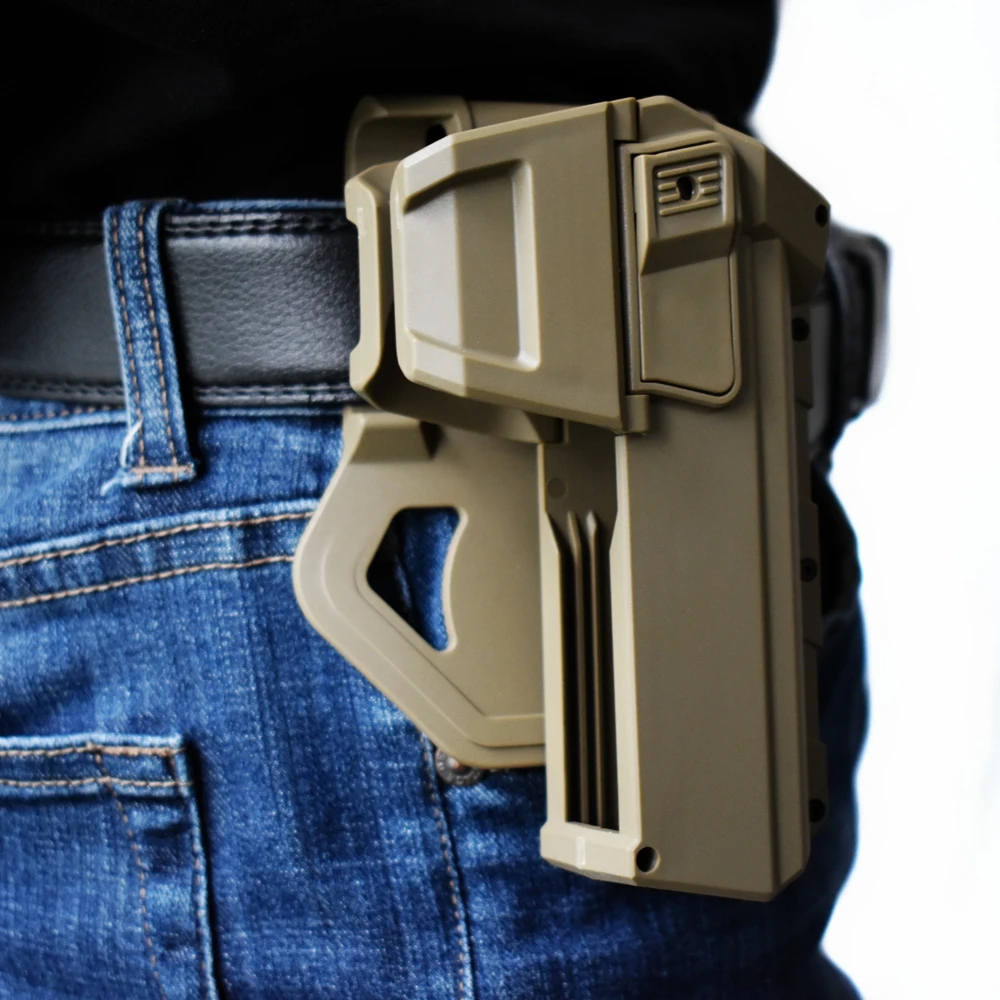 Tactical Movable Holster for G-lock 17 Gen 1-4 Holster Hunting Right Hand Waist Belt Gun Holster with Flashlight/Laser Mounted