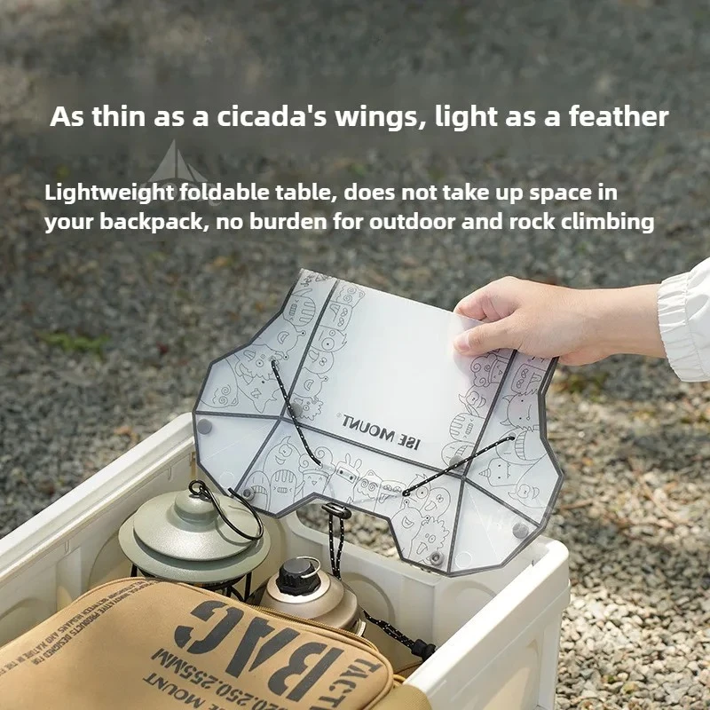 Mini tavolo pieghevole ultraleggero Vassoio da tavolo da campeggio in PP per uso alimentare portatile per campeggio Escursionismo Pesca BBQ Picnic Attrezzatura da pranzo all'aperto