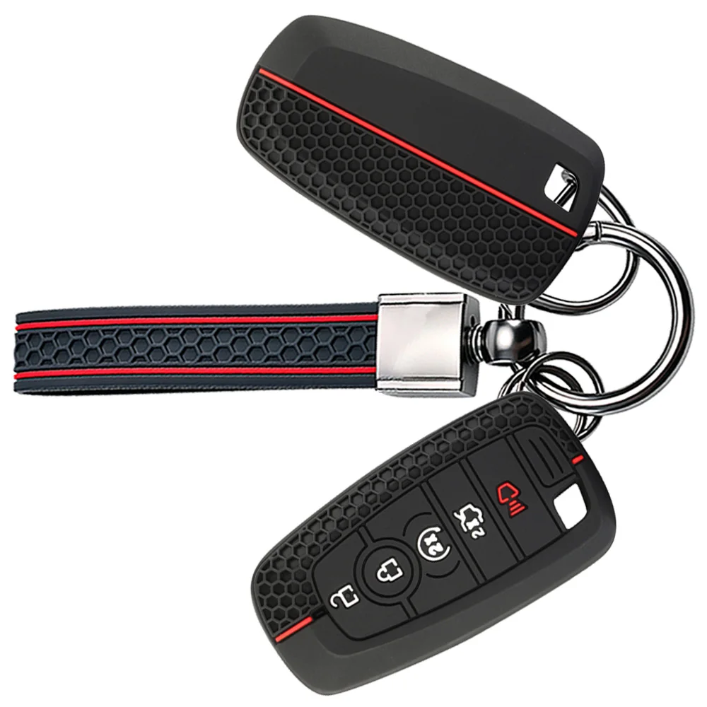 Silicone Car Key Cover Case For Ford Maverick Focus Edge Explorer Expedition Everest Fusion Mondeo Mustang Raptor Bronco Key