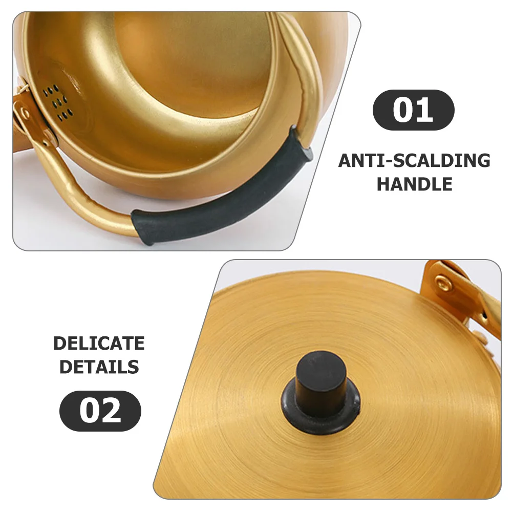 

1L Aluminum Water Kettle Small Stovetop Tea Pot Anti-Scald Handle Boiling Water Heater For Gas Flame Metal Kitchen Boiler