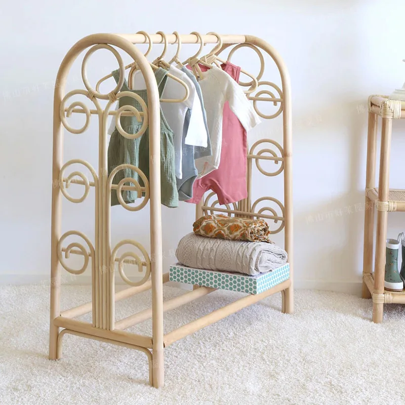Natural rattan ins rattan drying rack for children and children drying clothes rack shooting props