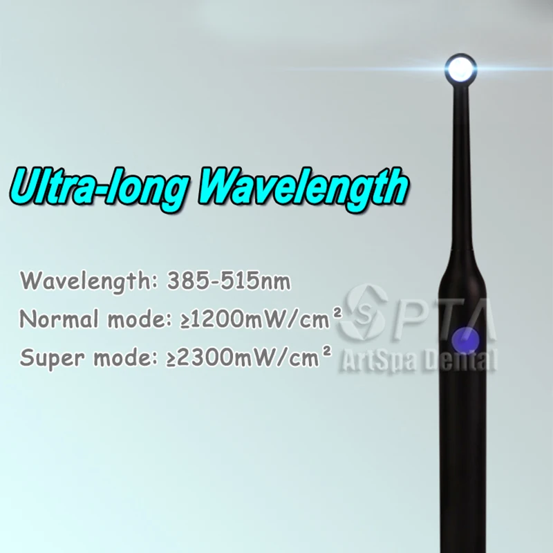 1 Sekunde zahn ärztliche große Glühbirne Härtung licht Batterie mit großer Kapazität 2 Arbeits modi ultra lange Wellenlänge 180 ° Drehung des Kopfes