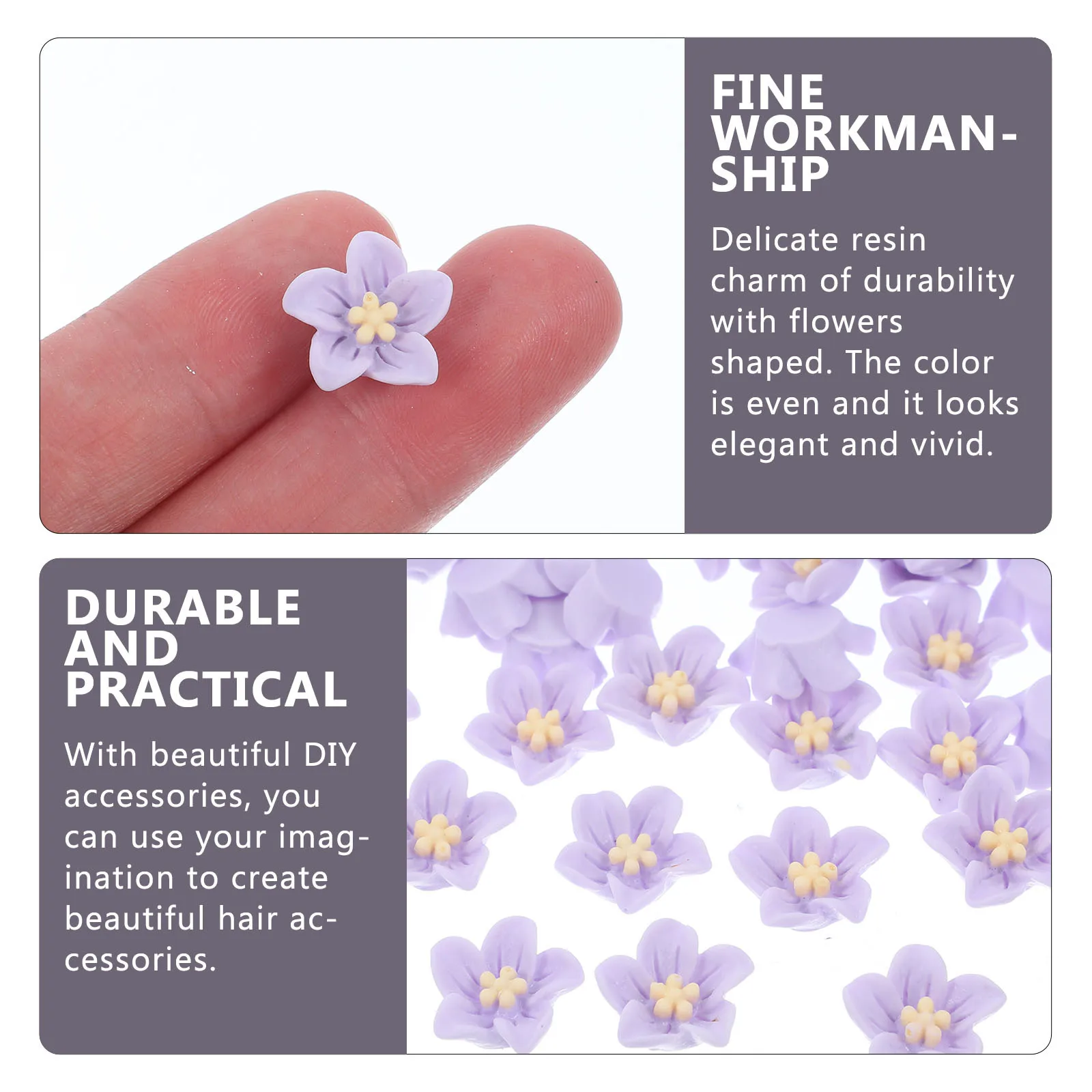 50 peças flores de resina pequenas flores para decoração artesanal diy e decoração de faixa de cabelo-breloque criativa de ornamento de capa de telefone