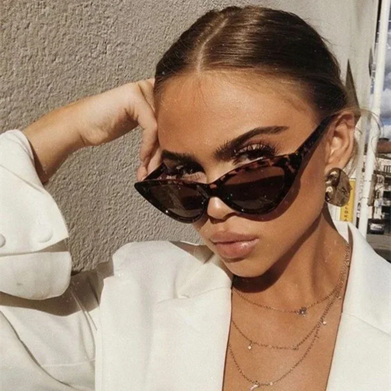 Fashion Sunglasses for Women Cat Eye Brand Woman Vintage Retro Triangular Cateye Glasses Oculos Feminino Sunglasses Sexy