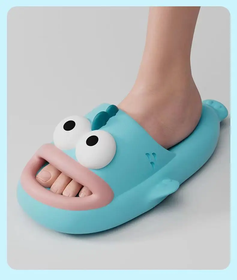 Sandalias de animales con punta abierta para hombre y mujer, chanclas antideslizantes con forma de nube de pescado, zapatos de verano para la playa