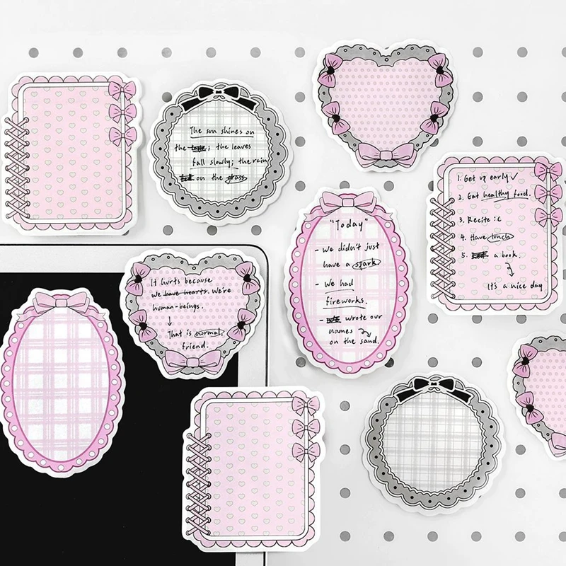 30 Sheets Cute Girly Lace Series Sticky Notes Message Paper Journal DIY Base Material Memo Pads School Stationery