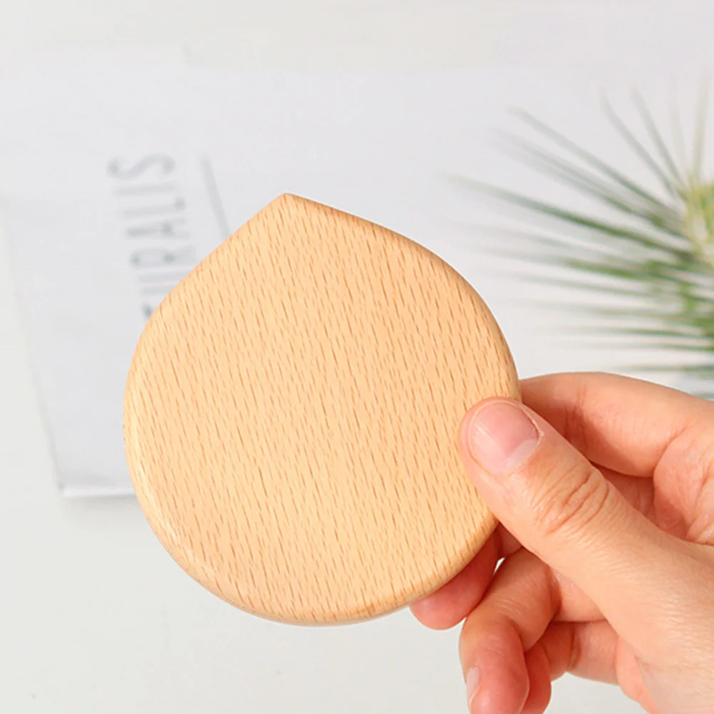 

1Pcs Portable Wooden Small Makeup Mirror Scratch Resistant Compact Pocket Mirror for Women Ladies Khaki