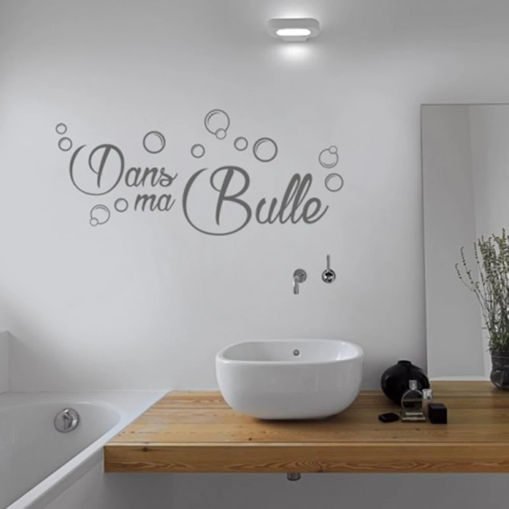 French In My Bubble Bathroom Wall Sticker Dans Ma Bulle Relax Wall Decal Bath Shower Room Vinyl Home Decor